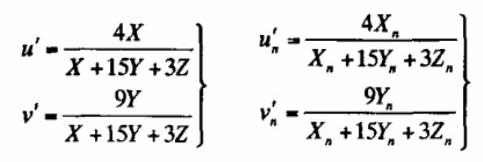 u'、v'和u'n、v'n色品坐標(biāo)